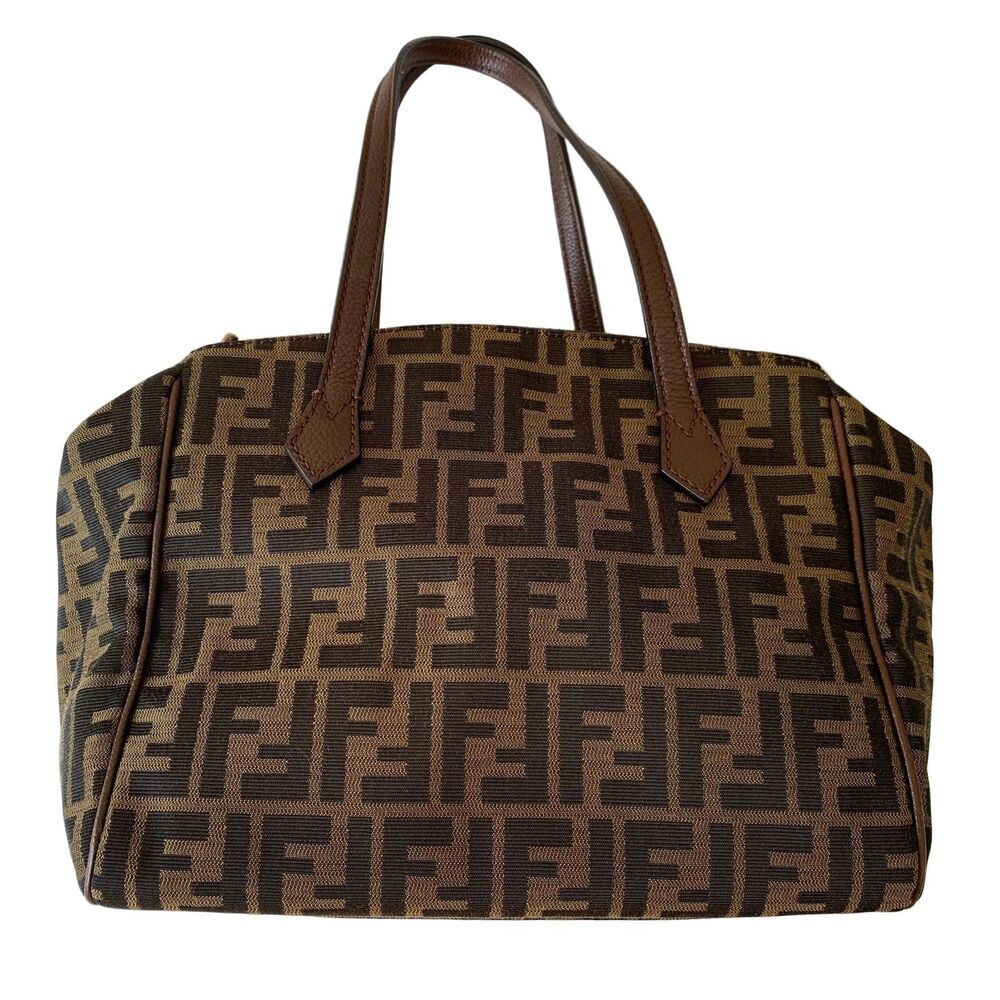 Fendi women’s zucca monogram shoulder bag Authentic with COA